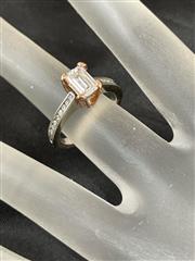 Lady's Diamond Engagement Ring 37 Diamonds 1.01 Carat T.W. 10K 2 Tone Gold 3.8g